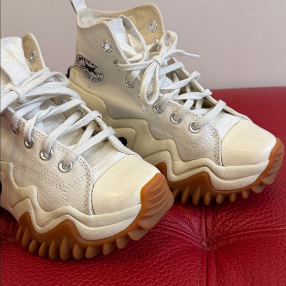 Converse White Run Star Motion High Top Platform Sneakers, Sz M 3 W 4.5 - Picture 2 of 12